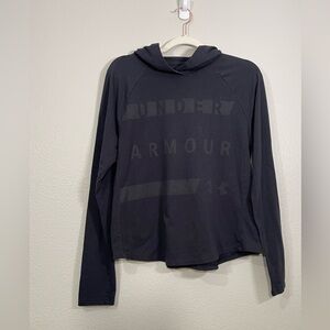 Under Armour Shirt Hoodie Black Long Sleeve Lightweight Black Athlete Women S